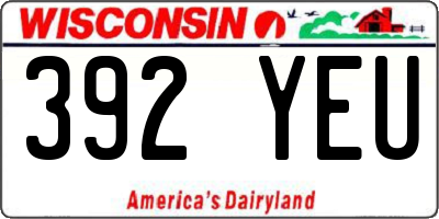 WI license plate 392YEU