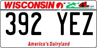 WI license plate 392YEZ