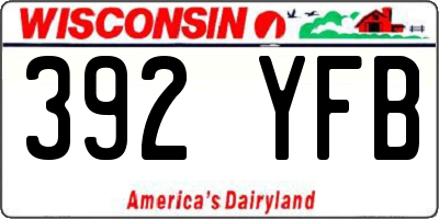 WI license plate 392YFB