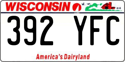WI license plate 392YFC