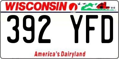 WI license plate 392YFD