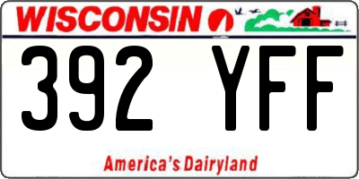 WI license plate 392YFF