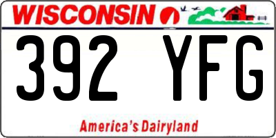 WI license plate 392YFG