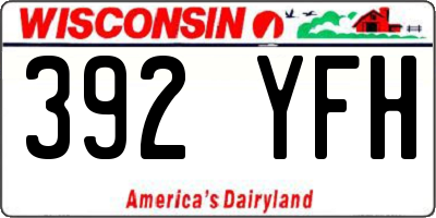 WI license plate 392YFH