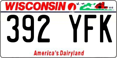 WI license plate 392YFK