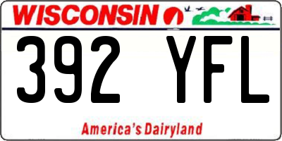 WI license plate 392YFL