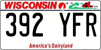 WI license plate 392YFR