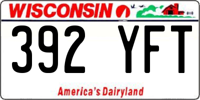 WI license plate 392YFT