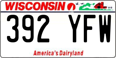WI license plate 392YFW