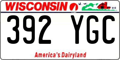 WI license plate 392YGC