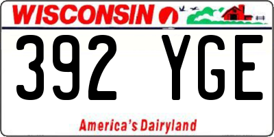 WI license plate 392YGE