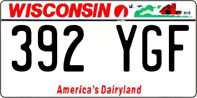 WI license plate 392YGF