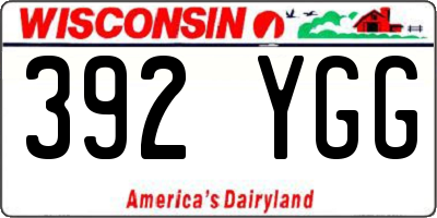 WI license plate 392YGG