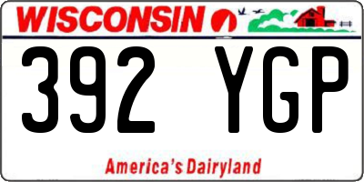 WI license plate 392YGP