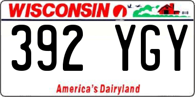 WI license plate 392YGY