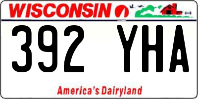 WI license plate 392YHA