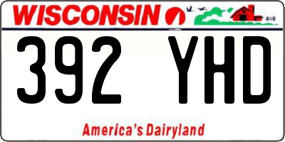WI license plate 392YHD