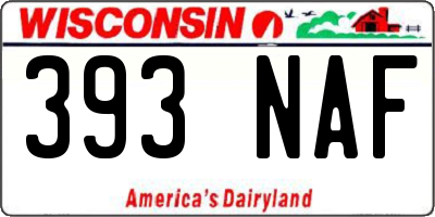 WI license plate 393NAF