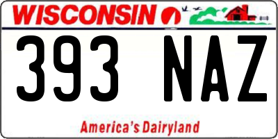 WI license plate 393NAZ