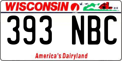 WI license plate 393NBC