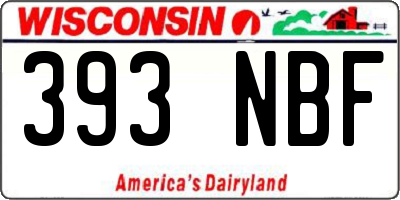 WI license plate 393NBF