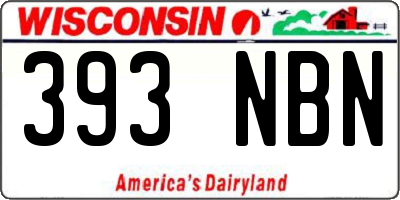 WI license plate 393NBN