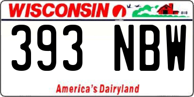 WI license plate 393NBW
