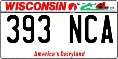 WI license plate 393NCA