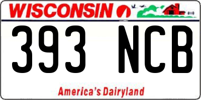 WI license plate 393NCB