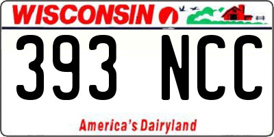 WI license plate 393NCC