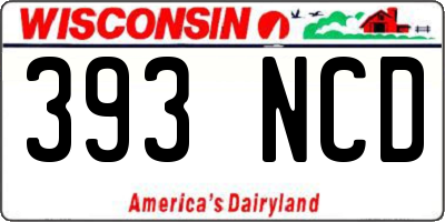WI license plate 393NCD