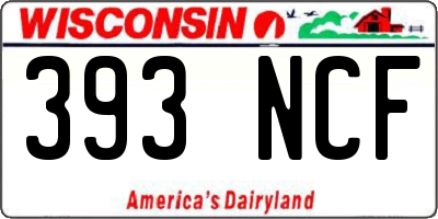 WI license plate 393NCF
