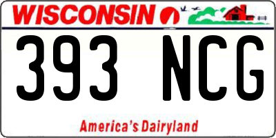 WI license plate 393NCG
