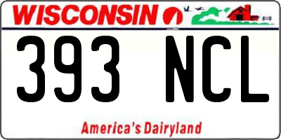 WI license plate 393NCL