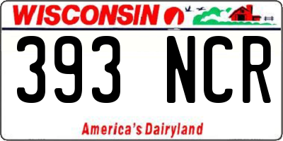 WI license plate 393NCR
