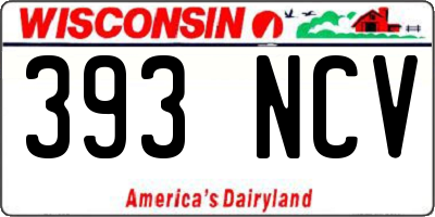WI license plate 393NCV