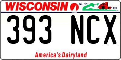 WI license plate 393NCX