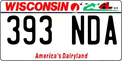 WI license plate 393NDA