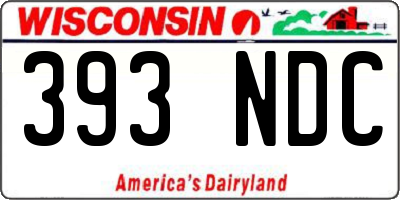 WI license plate 393NDC