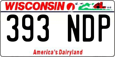 WI license plate 393NDP