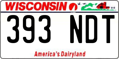 WI license plate 393NDT
