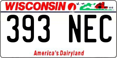 WI license plate 393NEC