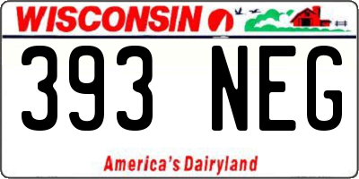 WI license plate 393NEG