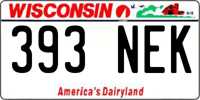 WI license plate 393NEK