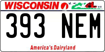 WI license plate 393NEM