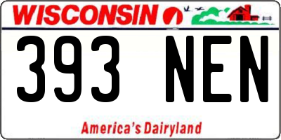 WI license plate 393NEN