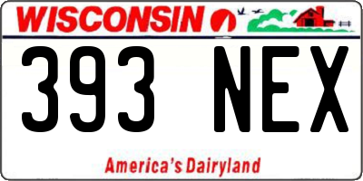 WI license plate 393NEX