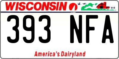 WI license plate 393NFA