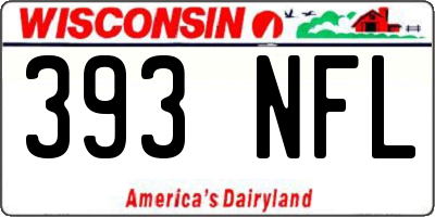 WI license plate 393NFL