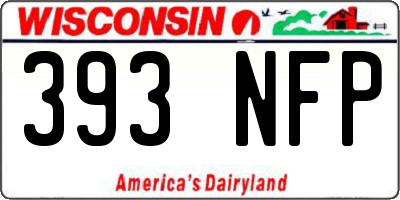 WI license plate 393NFP